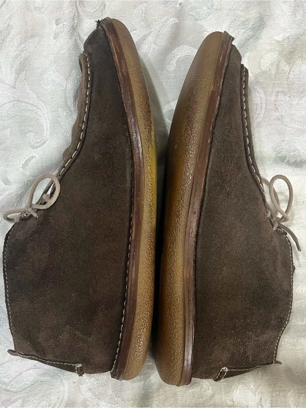 Cole Haan & Todd Snyder Dark Brown Suede Leather Stitch Moc Toe Chukka Boots 13